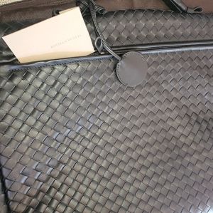 Bottega Veneta Men's Woven Leather Briefcase